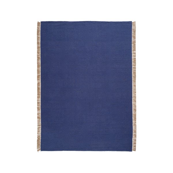 Covor albastru țesut manual din amestec de bumbac 160x230 cm Channa – Jotex