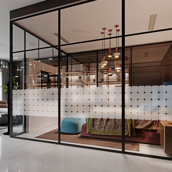 Autocolante pentru fereastră 50 buc. 10x10 cm Square Blackout – Ambiance-image-1