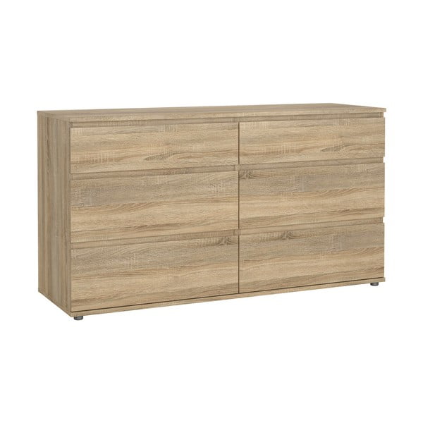 Comodă în culoare naturală joasă cu aspect de lemn de stejar 153x84 cm Nova – Tvilum-image-2