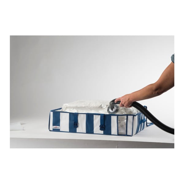 Organizator vacuum Compactor Ecvellence, volum 145 litri, albastru - alb