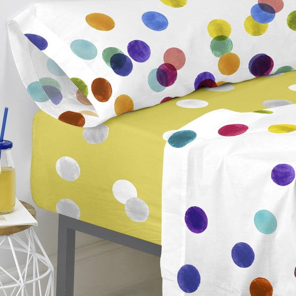 Cearceaf din bumbac Happy Friday Basic Confetti, 105 x 200 cm-image-3
