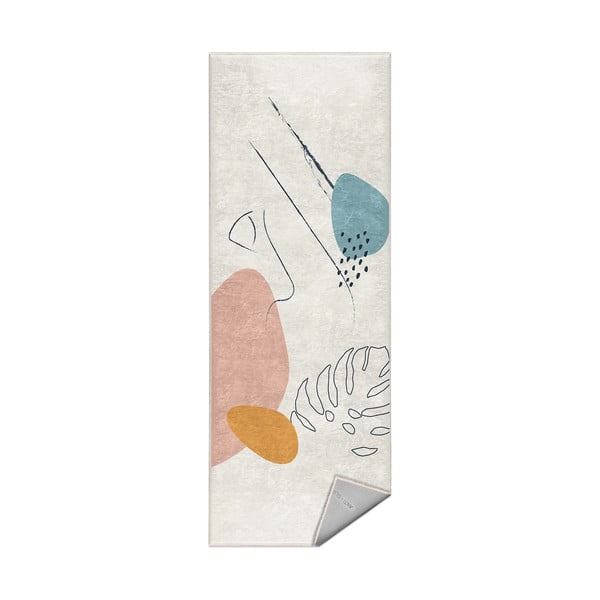 Covor tip traversă crem lavabil 80x200 cm Abstract Shapes – Mila Home