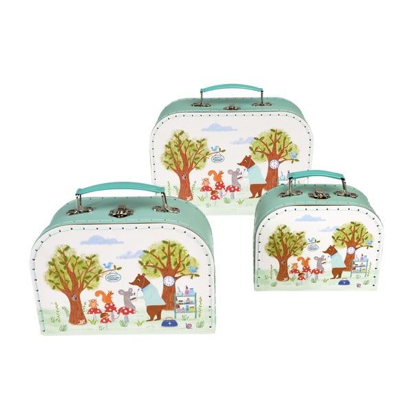 Organizatoare de jucării pentru copii 3 buc. din carton 21x28x8 cm Woodland Friends – Rex London