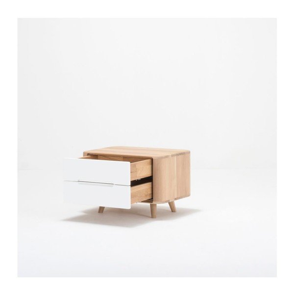 Noptieră din lemn de stejar Gazzda Ena One, 60 x 42 cm-image-1