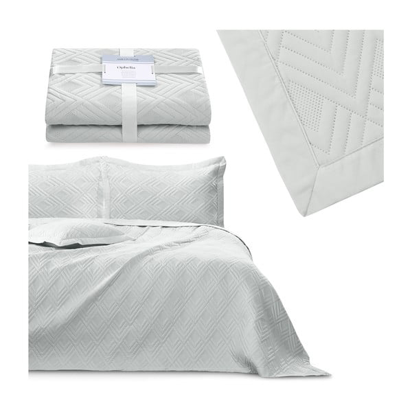 Cuvertură gri deschis matlasată din microfibră 170x210 cm Ophelia – Restilo-image-4