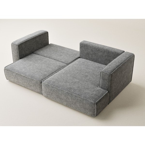 Colțar gri extensibil/cu spațiu de depozitare cu tapițerie din chenille (cu colț pe partea dreaptă/cu șezlong) Velto – Maison de Rêve-image-3