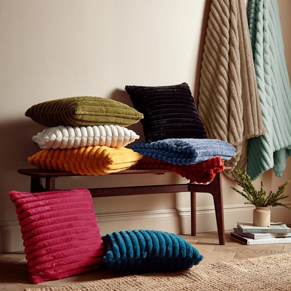 Pătură albastră din micropluș/cocolino 130x170 cm Cosy Ribbed – Catherine Lansfield-image-4