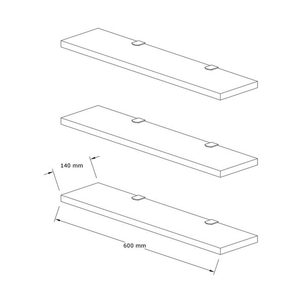 Rafturi din lemn reciclat 3 buc. Boss - Kalune Design-image-3