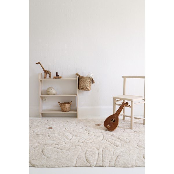 Covor pentru copii crem lavabil țesut manual din bumbac 120x180 cm Gentle Flora – Nattiot-image-2