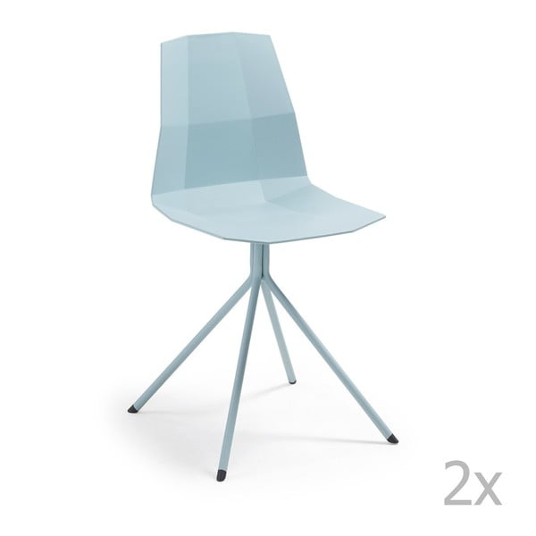 Set 2 scaune La Forma Pixel, albastru