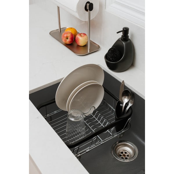 Scurgător de vase negru din oțel 37x29 cm Sinkin – Umbra-image-1