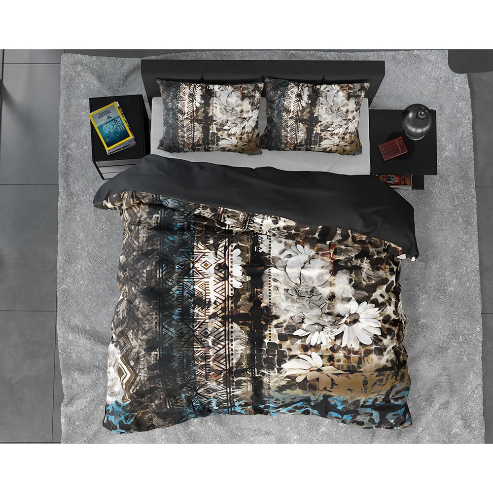 Lenjerie de pat din bumbac satinat, pentru pat de o persoană DH Satin Wild Aluna, 140 x 200 cm