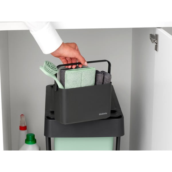 Set pentru spălat vase gri închis din plastic reciclat SinkSide – Brabantia-image-4