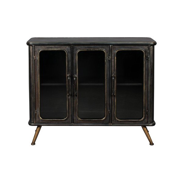 Vitrină neagră din metal 100x80x37 cm Denza – Dutchbone