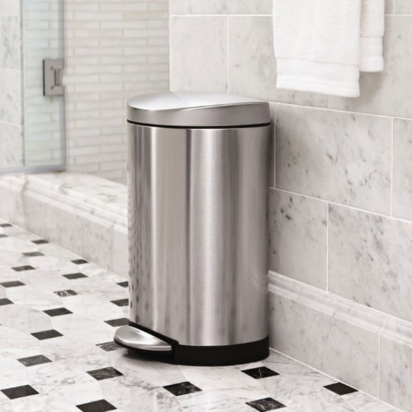 Coș de gunoi argintiu cu pedală din oțel 10 l – simplehuman-image-1