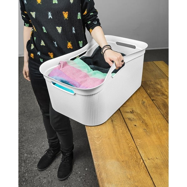 Coș de rufe alb din plastic 41 l Brisen - Rotho-image-3
