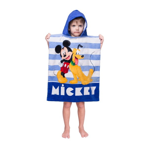 Poncho pentru copii albastru din frotir Mickey – Jerry Fabrics-image-1