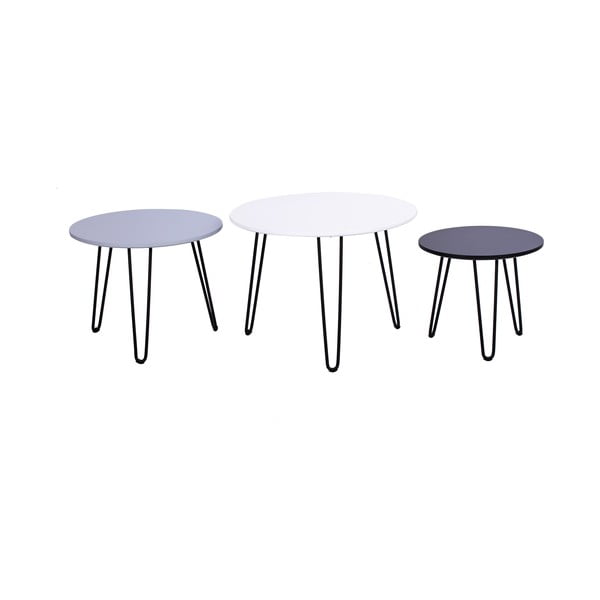 Set 3 măsuțe auxiliare Bonami Selection Fabio White-image-2