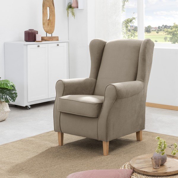 Fotoliu din catifea Max Winzer Lorris, maro-image-1