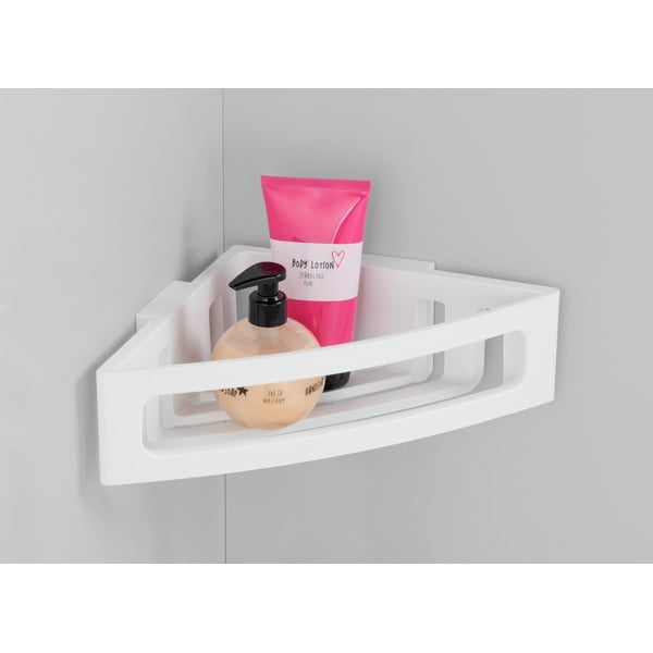 Raft de baie alb autoadeziv pe colț din plastic Bralia - Wenko-image-2