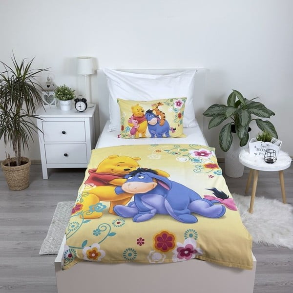 Lenjerie de pat pentru copii din bumbac pentru pătuț 100x135 cm Winnie-the-Pooh – Jerry Fabrics-image-1