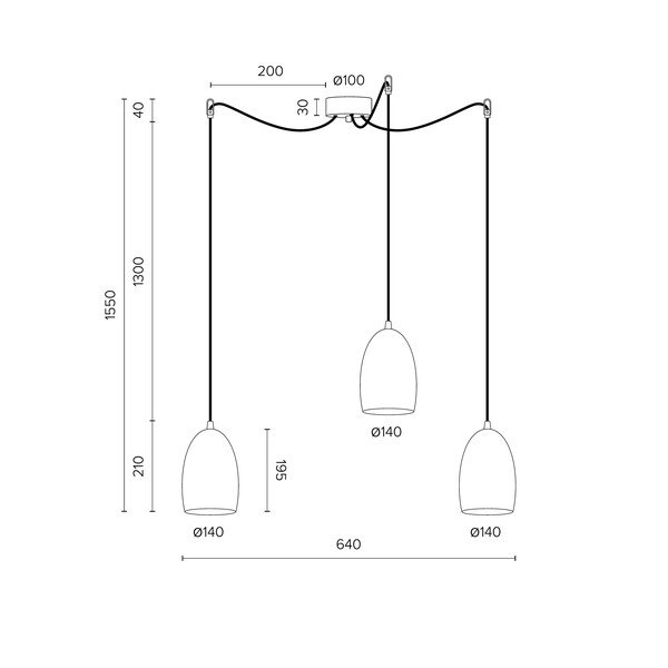 Lustră cu trei brațe Sotto Luce Ume Elementary Matte, ⌀ 14 cm, alb-image-4