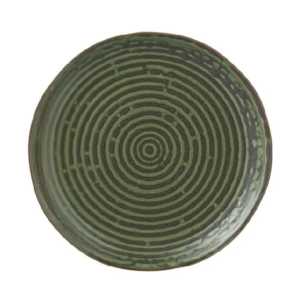 Farfurie din porțelan J-Line Circles, ⌀ 25,3 cm, verde