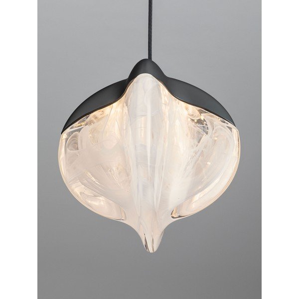 Lustră negru-mat LED cu intensitate reglabilă din aluminiu cu abajur din sticlă ø 12 cm Alicia – Nova Luce-image-3