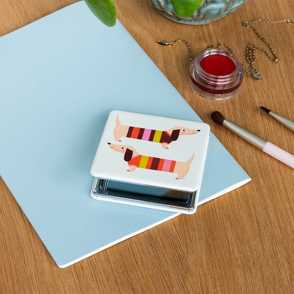 Oglindă cosmetică de mărire 7x7 cm Sausage Dog – Rex London-image-1