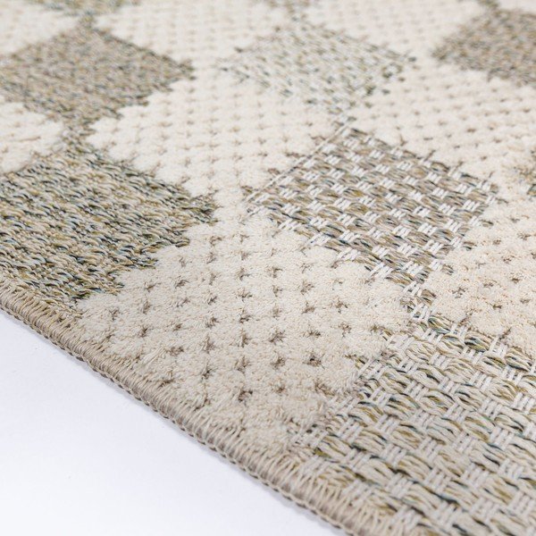 Covor tip traversă verde lavabil din amestec de bumbac 80x230 cm Muted Checkerboard – Flair Rugs-image-2