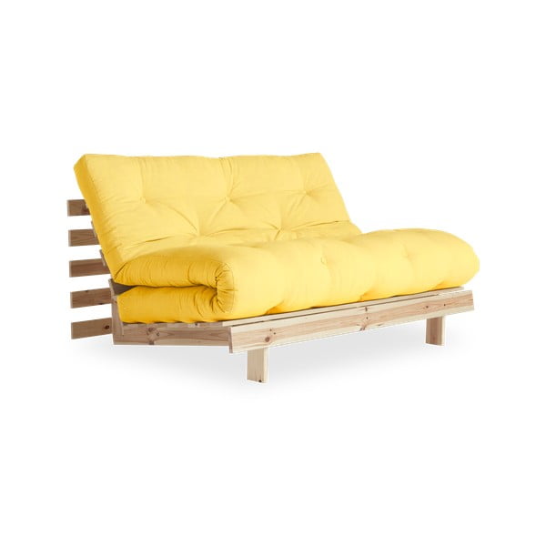Canapea extensibilă galbenă 140 cm Roots - Karup Design