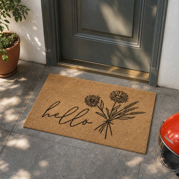 Covoraș de intrare din fibre de cocos 75x45 cm Hello & Flowers - Hanse Home-image-4
