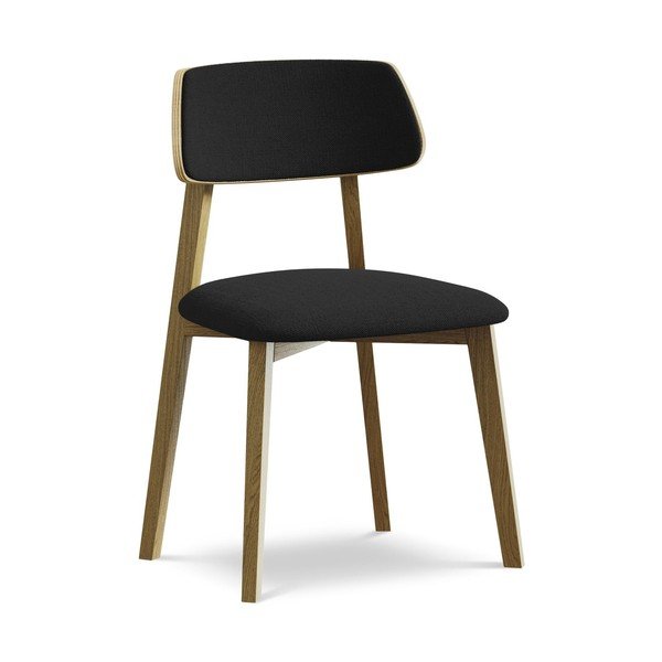 Scaun de dining negru din lemn masiv Niu – Makamii