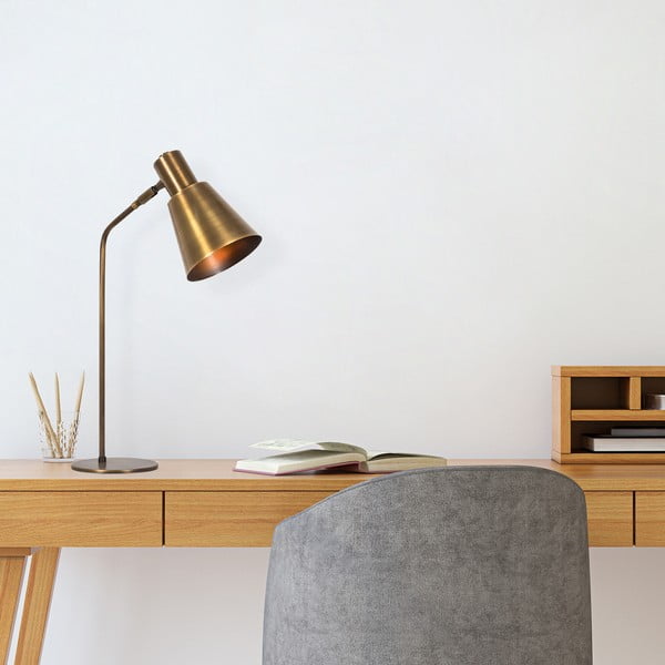 Veioză aurie cu abajur din metal (înălțime 50 cm) Kem – Opviq lights-image-3