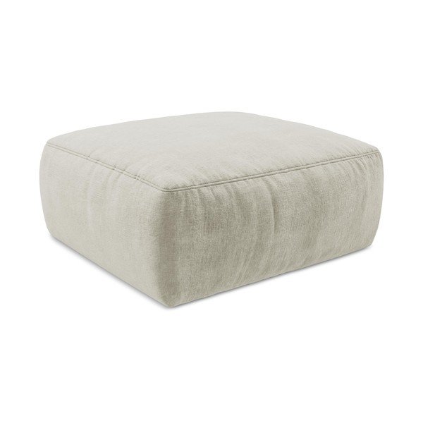 Taburet bej cu tapițerie din chenille Kuki – Makamii-image-3