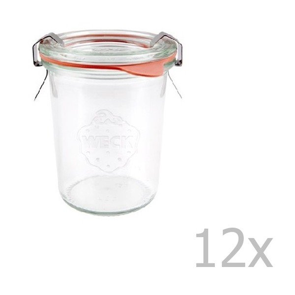 Set 12 borcane cu capac ermetic Weck Sturz, 140 ml