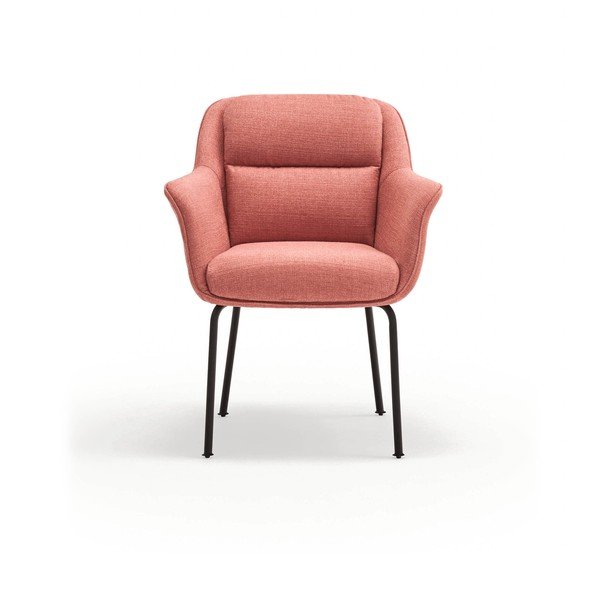 Scaun de living roz cu cotiere tapițat Sadira – Teulat-image-2