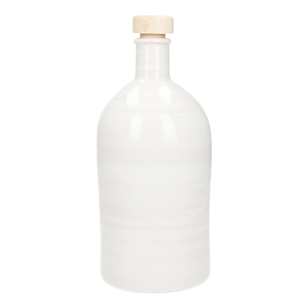 Sticlă din ceramică pentru ulei Brandani Maiolica, 500 ml, alb