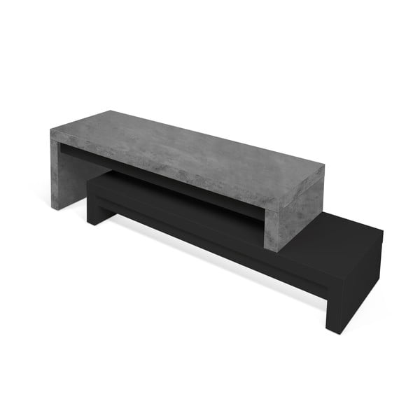 Masă dublă TV TemaHome Cliff, 125 x 20 cm, negru - gri-image-3