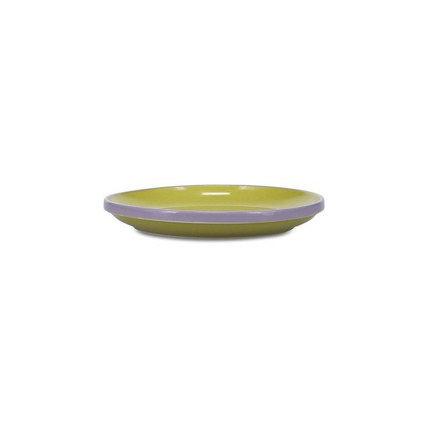 Farfurie verde/mov pentru desert  din gresie ø 18 cm Duo – ONA-image-4