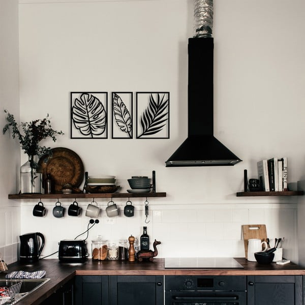 Decorațiune de perete din metal 80x38 cm Leaf – Wallity-image-2