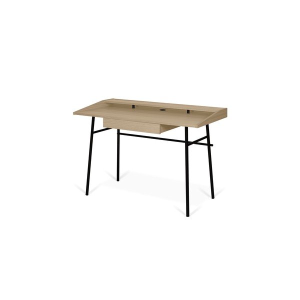 Birou cu blat din lemn de stejar și picioare negre TemaHome Ply-image-3