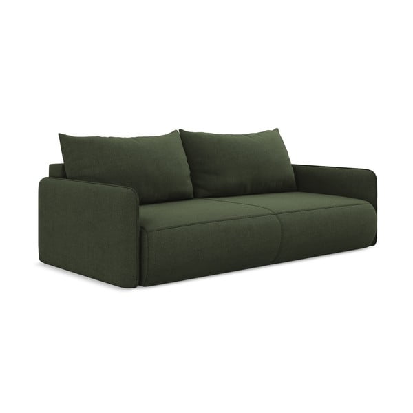 Canapea verde extensibilă/cu spațiu de depozitare 216 cm Nanea – Makamii-image-3