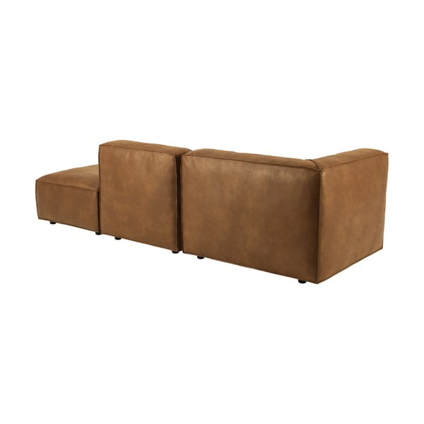 Șezlong maro coniac cu tapițerie din imitație de piele (colț stânga) Fairfield Kentucky – Bonami Selection-image-4