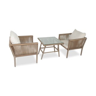 Set mobilier de grădină maro din ratan artificial pentru două persoane Shangai 2 – Floriane Garden