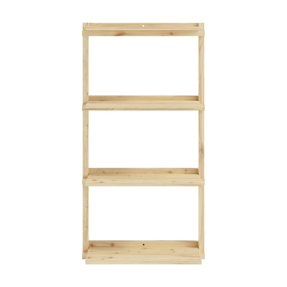 Bibliotecă de perete în culoare naturală din lemn de pin 66x127 cm Groove – Karup Design