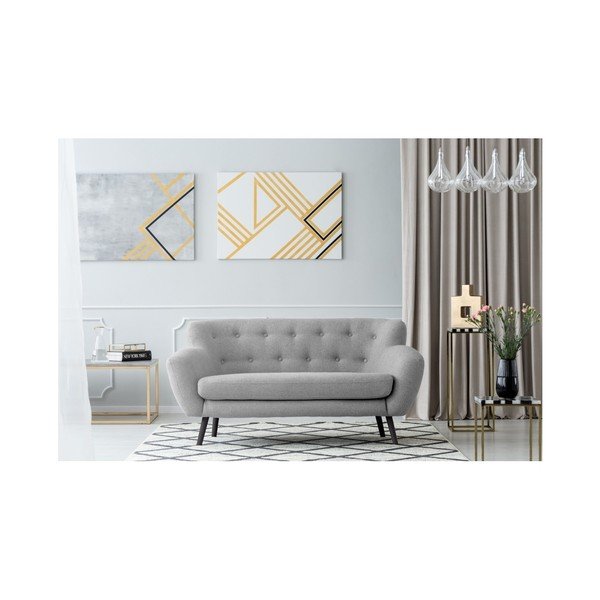 Canapea cu 2 locuri Kooko Home Rock, gri deschis -image-1