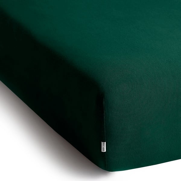 Cearceaf verde din jerseu cu elastic 180x200 cm Amber – Restilo-image-2