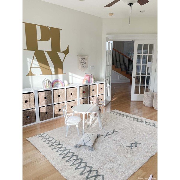 Covor albastru/crem lavabil/țesut manual din bumbac 170x240 cm Atlas Natural – Lorena Canals-image-3