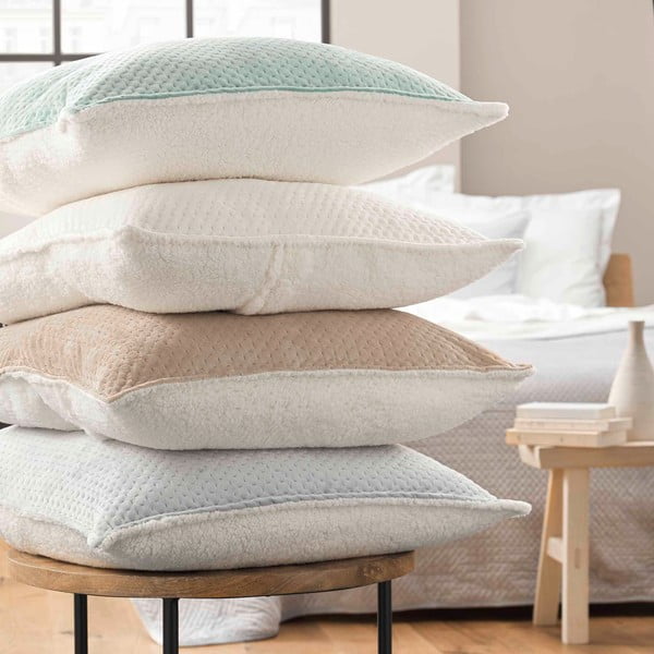 Set cuvertură și față de pernă verde matlasat din sherpa 240x220 cm Mylene – douceur d'intérieur-image-2